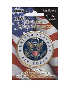 PIONEER Military Self-Adhesive Metal Medallion 2"-Air Force