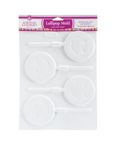 Lorann Oils Lollipop Sheet Mold-Smiley Face 4 Cavity (1 Design) - Lollipop Sheet Mold-Smiley Face 4 Cavity (1 Design)