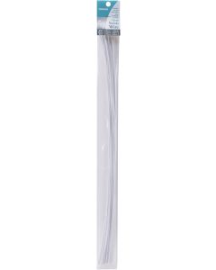 Panacea Cloth Covered Stem Wire 18 Gauge 18" 12/Pkg-White
