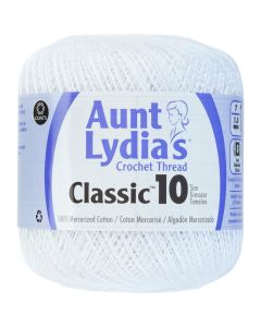 Coats Crochet Aunt Lydia's Classic Crochet Thread Size 10-White