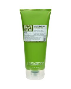 Giovanni Hair Care Products Giovanni Moisturizing Shave Cream All Skin Types Men and Women Refreshing Invigorating Tea Tree and Mint - 7 fl oz