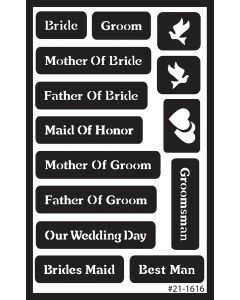 Armour Products Over 'N' Over Reusable Stencils 5"X8"-Wedding