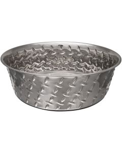 Loving Pets Products Ruff-N-Tuff 1 Quart Diamond Plate Bowl W/Non Skid Bottom-