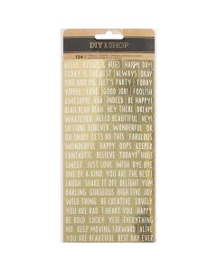 American Crafts DIY Shop 3 Wordfetti Stickers-Gold Foil