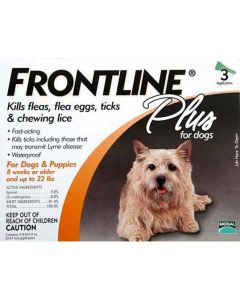 Frontline Flea Control Plus for Dogs And Puppies 11-22 lbs 3 Pack