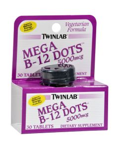 Twinlab Mega B-12 Dots - 5000 mcg - 30 Tablets