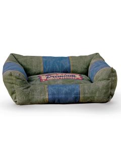 Vintage Lounger Pet Bed Premium Logo - K&H Pet Products Vintage Single-Seam Pet Bed Genuine Logo Small Blue / Gray 28" x 38" x 3.50"