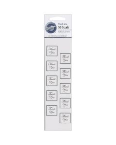 Wilton Seals 50/Pkg-Silver Thank You