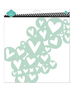 American Crafts Heidi Swapp Stencil 12"X12"-Heart Cluster
