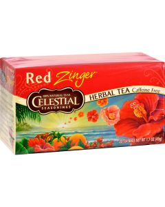 Celestial Seasonings Herbal Tea Caffeine Free Red Zinger - 20 Tea Bags - Case of 6