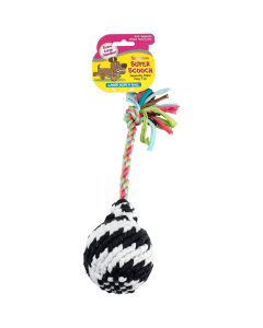 Scoochie Pet Products Super Scooch Squeak Rope R Ball Dog Toy 11"-Large