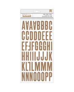 American Crafts DIY Shop 3 Thickers Alphabet Stickers 5.5"X11" Sheets 2/Pkg-Stylist/Natural Cork