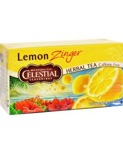 Celestial Seasonings Herbal Tea Caffeine Free Lemon Zinger - 20 Tea Bags - Case of 6