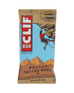 Clif Bar - Organic Peanut Toffee Buzz - Case of 12 - 2.4 oz