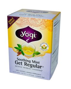 Yogi Get Regular Herbal Tea Caffeine Free Soothing Mint - 16 Tea Bags - Case of 6