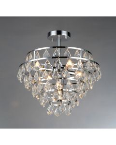 Warehouse of Tiffany Victory 1-light Chrome Crystal Flush Mount