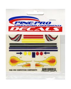Pinepro Pine Car Derby Decal 3"X4"-Flames & Fangs