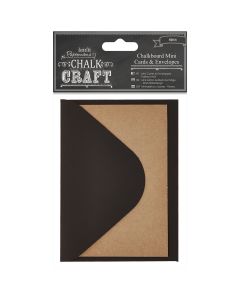 docrafts Chalk Craft Mini Kraft Cards W/Chalkboard Envelopes 3/Pkg-3.5"X5.125"