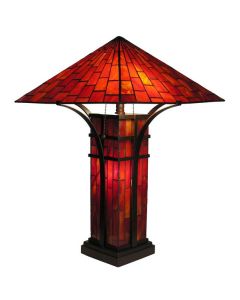 Warehouse of Tiffany Tiffany-style Mission Double Lite Table Lamp