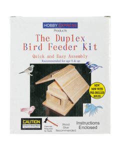 Pinepro Unfinished Wood Kit-Duplex Bird Feeder