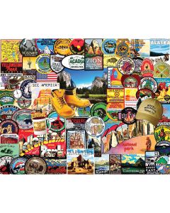 White Mountain Puzzles Jigsaw Puzzle 1000 Pieces 24"X30"-National Park Badges