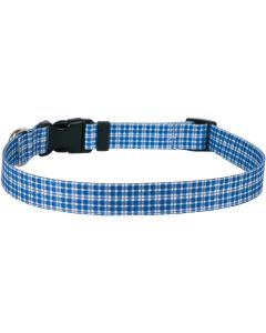 Yellow Dog Design Yellow Dog Collar Medium 14"-20"-Preppy Plaid Blue