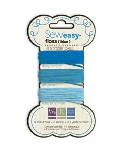 We R Memory Keepers Sew Easy Solid 6-Strand Floss 8.7yd 3/Pkg-Blue