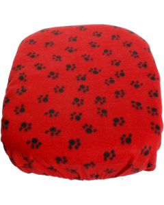 Fido Pet Products FidoRido Fleece Cover -Red/Black Paw Prints