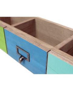 BCI Crafts Salvaged 3-Drawer Set 21"X6"X4.25"-Turquoise, Blue & Lime Green