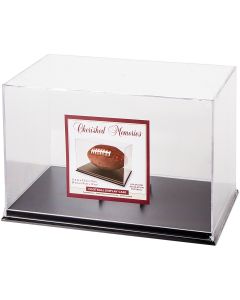 Darice NEW! Football Acrylic Display Case 17.25"X8"-Black Base