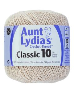 Coats Crochet Aunt Lydia's Classic Crochet Thread Size 10-Ecru