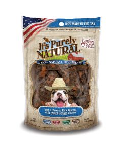 Loving Pets Products It's Purely Natural Treats 4oz-Beef & Brown Rice W/Sweet Potato Chunks
