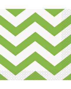 Unique Industries Beverage Napkins 5"X5" 16/Pkg-Lime Green Chevron