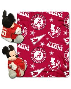 The Northwest Company Alabama College-Disney 40x50 Fleece Throw w/ 14" Plush Mickey Hugger