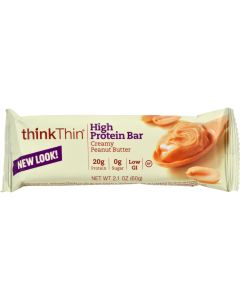 Think Products Thin Bar - Creamy Peanut Butter - Case of 10 - 2.1 oz